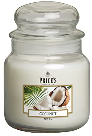 Price's Duftkerze im Glas Coconut Medium – süßer, köstlicher, hochwertiger Duft – lang anhaltender Duft – bis zu 90 Stunden Brenndauer