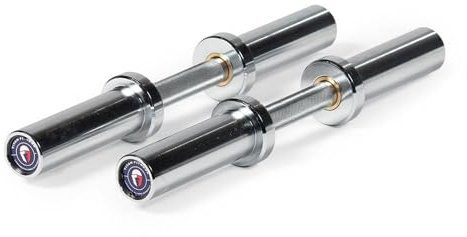 Titan Fitness Pair 20in Loadable Olympic Dumbbell Bars, 400 LB Capacity Each, Knurled Handles for Home Gym Strength Training