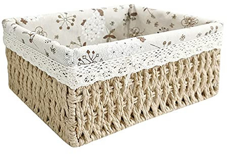 Eierkorb, handgefertigt, geflochten, Aufbewahrungskorb aus Rattan, Aufbewahrungskorb, Schmuckkästchen, Süßigkeiten, Picknick, Lebensmittel, Brotteller (schwarz, 26 x 20 x 12 cm)