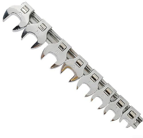 YUANGANG Set di 8 chiavi metriche a piede di porco in metallo da 3/8 di pollice chiave a piede di gallina da 10 a 19 mm chiave a punta aperta