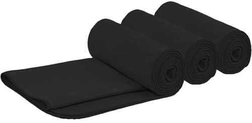 HIDMD Microfibre Sports Towel Mcrofiber Gym Towels for Sweat Swimming Yoga Beach Travel Bath Shower Fitness Exercise Lightweight Camping 40x80cm 3 Pack Black