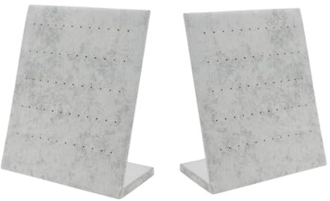 GYWHOOFT Espositore in Velluto per Orecchini a Forma di L - 60 Fori Porta Orecchini Organizer per Borchie e Gioielli Display