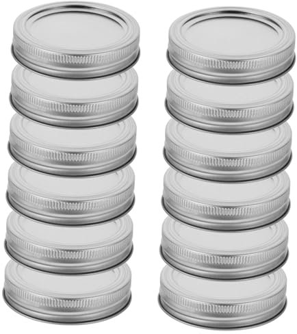 PartyKindom 12ensemble Couvercles Et Anneaux De Bocaux à Large Bouche Ensemble De Couvercles Réutilisables Avec Joints Étanches Pour Conservation Et Mise Conserve