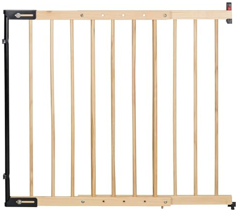KidsGitter Holz Treppenschutzgitter EmsCraft24 verstellbar von 75,5 cm - 117 cm, universal Treppengitter aus Massivholz zur Wandmontage, inkl. Wand Montagematerial und Montageanleitung