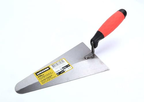 Paleta albañil - acero de carbono, 225mm de longitud, ideal para alisar y mezclar mortero. Duradera y resistente. *