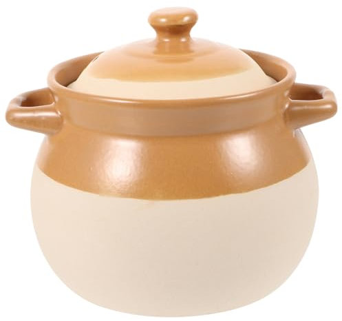 Alipis Pentola Per Zuppa In Ceramica Da Cucina Per Stufati Con Manici In Terracotta Per Servire In Argilla Piccola Casseruola Pentola Da Cucina Pentola Con Coperchio
