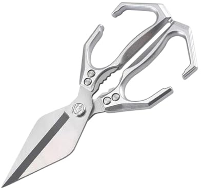 Tijeras para aves de corral de acero inoxidable – Tijeras de cocina con mango ergonómico, cortador profesional, estructura robusta | Accesorio de cocina confiable para carne, pollo, pescado, frutas