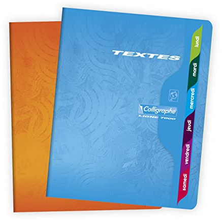 Clairefontaine 17 x 22 cm Séyès linjerat franskt språk häftad läxbok (paket med 60 ark) – slumpmässigt färgomslag