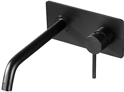 BERNSTEIN - Robinet Mitigeur mural à encastrer Baignoire en Laiton Noir mat 21x9x24cm, Levier monocommande + Corps encastré, Design Moderne - XX0539B