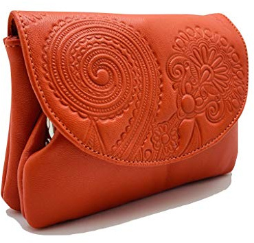 Monedero de Mujer, Señora y Chica de Piel (Naranja)