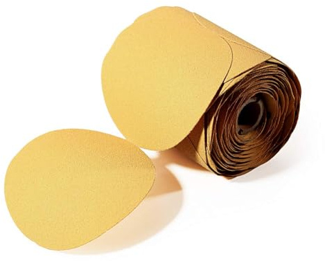 SPEEDWOX 100 Pcs 80 Grit Sandpaper Roll 5 inch Round Sanding Discs Adhesive Back PSA Sticky Back No Hole Stick and Sand Sandpaper for Wood, Auto Body Repair, Marine, Paint, Metal and Plastics