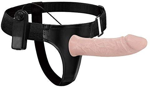 AILZNN 15cm / 6inch Cinghia Vibrante Cava sul Dildo per Uomo Aiuto per La Disfunzione Erettile, Cinghia Realistica sul Pene Ingranditore Extender Faloimitator più Lungo per Gli Uomini
