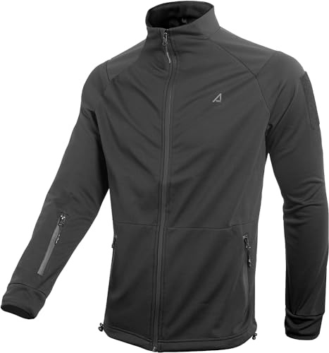 ACE Schakal Chaqueta softshell Slim Fit: chaqueta de exterior para ciclismo, senderismo y trekking, robusta y deportiva - Negro - XL