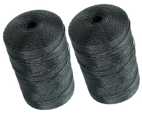 DOITOOL 2pcs Braided Nylon Twine Fishing Net Repair Rope Multipurpose Fishing Line String for Binding and Fixing Sturdy 18-strand Rope