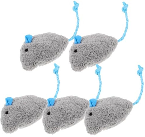 Happyyami 5pcs Plush Mouse Cat Toys for Chewing and Pet Supplies for Indoor Cats Soft and Safe Material Engaging Mice for Feline Fun