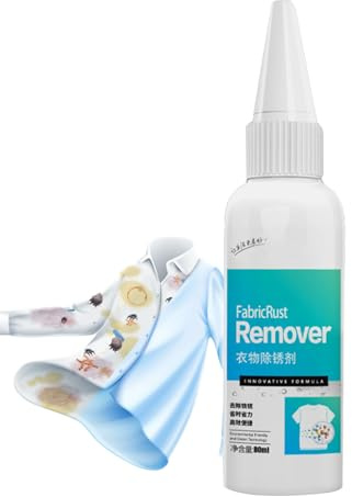 Détachant de rouille pour tissus - 80 ml - Élimination rapide et facile de la saleté - Nettoyant pour vêtements pour rouille en cuivre, rouille d'eau, grille de thé