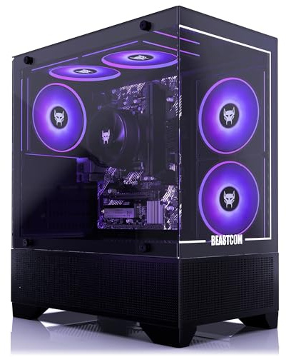 BEASTCOM Q3 Gaming PC, AMD Ryzen 7 5700G, 4K Vega Radeon-grafik, 16Go RAM, 1to M.2 NVMe, 500 W 80 PLUS PSU, WiFi, PC spel