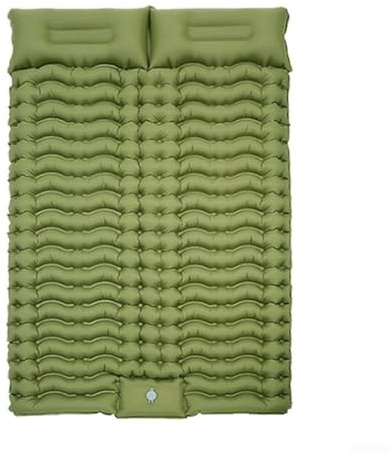 Materasso da campeggio a riempimento rapido, 200 x 140 x 6 cm, leggero, doppio materasso ad aria con pompa a pedale per gonfiaggio, impermeabile, per escursioni e campeggio