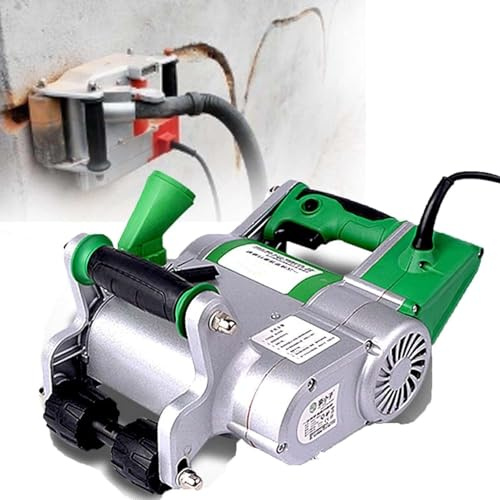 CUTANGELAR Väggfräs Med 2000 Varv/min Motor, Levererar Kraftfull 1100 W Prestanda För Effektiv Betong- Och Tegelsågning. Inkluderar 25 Mm Och 35 Mm Blad Med 20-30 Mm Justerbart Djup.(Green)