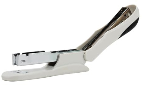 JOINPAYA Agrafeuse de Bureau Blanche Moyenne Capacité pour 25 Feuilles, Compatible Agrafes N°12, Outil D'agrafage Portable et Fourniture Scolaire Pratique pour Bureau et École