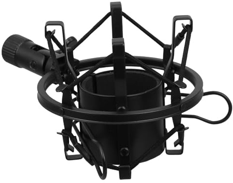 RUNROTOO Soporte de Micrófono Suspensión Antivibración para Micrófono de Condensador, Aleación Resistente y Clip Ajustable, Adecuado para Canto y Juegos