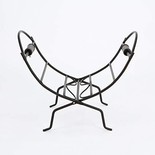 LESS THAN HALF-PRICE - REDUCED TO CLEAR Inglenook Black Folding Log Rack LOG03 with Black handles Fireside Fireplace Accessories