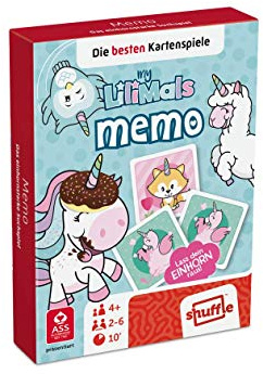 ASS Altenburger 22577451 myLilimals-Memo (mit Einhorn, Alpaka, Flamingo und weiteren lustigen Tieren), Klar