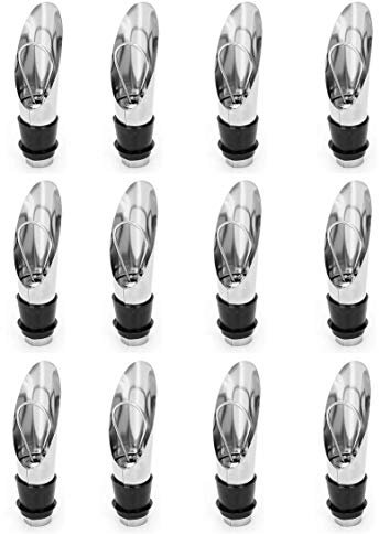 12 Pz Versatore in Acciaio Inox Beccuccio flusso, Versatore Salvagoccia Tappo di Champagne, Olio, Vino, liquore, di bottiglia