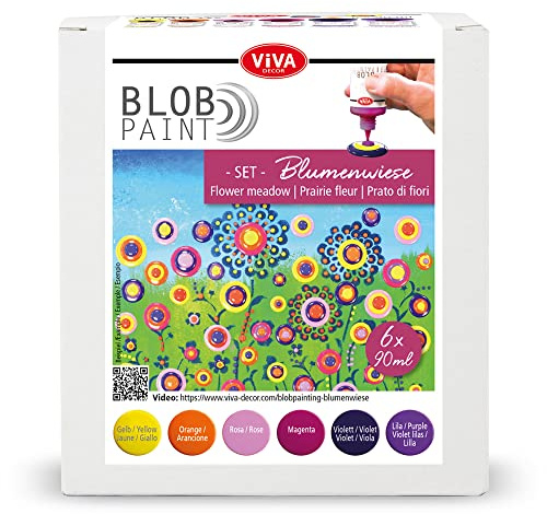 Set de peintures Viva Decor Blob Paint « Champ de fleurs »