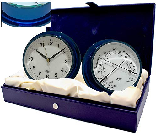 Master-Mariner Indigo Waters Collection Coffret cadeau avec horloge et confort de 14,6 cm de diamètre, finition bleu foncé, cadran blanc classique