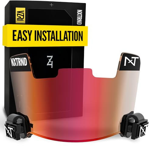 Nxtrnd VZR1 - Visera para Casco de fútbol Americano, tecnología de Lente Plana, para Adultos y niños, Rojo translúcido
