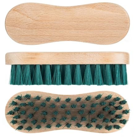HOMESHOPA Wooden Scrubbing Brush For Clothes, 2 Pack Heavy Duty Hand Scrubber with Natural Stiff Bristle, Multipurpose Washing & Cleaning Scrub Brush for Laundry, Carpet Cleaning Hard Laminate Floors