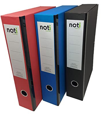 Box File Foolscap, Lockspring, Ring Pull & Catch, 75mm Spine, Assorted Colours (Box of 3)
