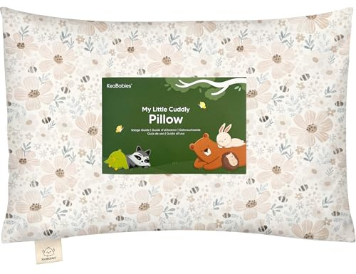 KeaBabies Toddler Pillow with Pillowcase, 12x18 Kids Pillows, Flora Vale