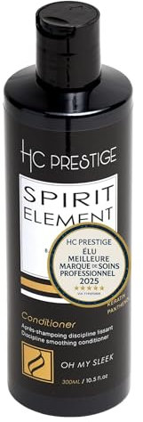 HC Prestige Après-Shampoing Lissant OH MY SLEEK – 300ml – Kératine Végétale, Ortie & Marronnier – Sans Sulfate ni Silicone – Leave-In ou Rinçable – Cheveux Bouclés ou Sensibilisés – Made in France