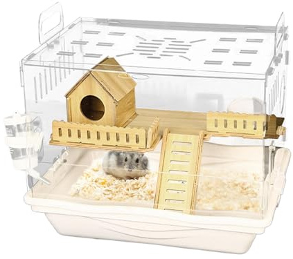 Arroopu Cage pour hamster | Habitat transparent pour petit animal de compagnie pour une observation optimale des animaux de compagnie, hébergement des gerbilles, assemblage facile pour petits animaux