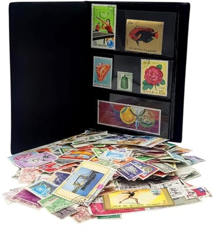 IMPACTO COLECCIONABLES – Collezione di 500 francobolli dall’Asia con Album Incluso (14 x 18 x 1 cm) | Eleva la Tua Collezione filatelica con Autentici francobolli in Un Album Compatto ed Elegante