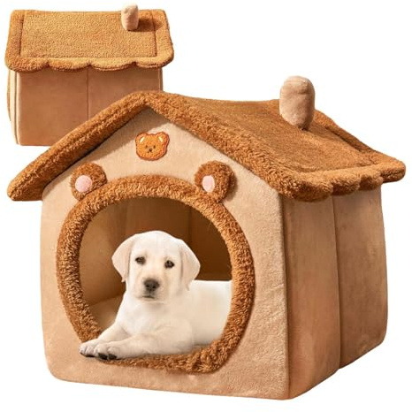 Syengery Cama Cueva para Gatos, Casa de Felpa Suave y Cálida con Cerrada para Invierno, para Gatos, Perros Pequeños y Conejos, para Sala de Estar o Dormitorio