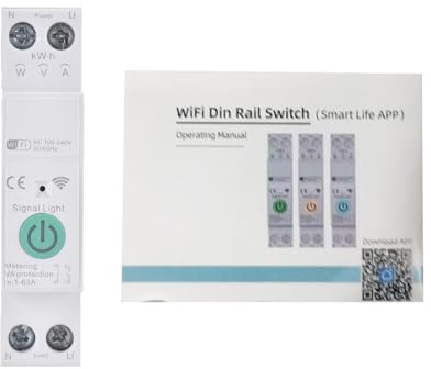 Generic Smart WiFi-strömbrytare för Effektiv Strömövervakning och Kontroll Hemma 63A med Detaljerade Användningsuppgifter och Timers Vit