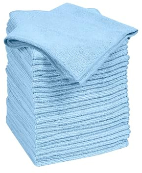 Quickie Microfiber Cleaning Cloth 14 x 14 Inches Blue Pack of 24 Washable and Reusable Ideal for Multi-Surface Indoor/Outdoor Dusting and Polishing