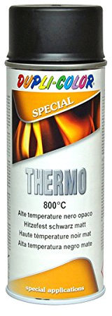 DUPLI-COLOR Super Hitzelack Thermolack Hochtemperatur Schwarz Matt 400 ml Acryl Aerosol Hochtemperaturlack