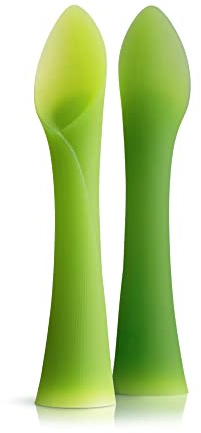 Olababy 100% Silicone Soft-Tip Training Spoon for Baby Led Weaning 2pack