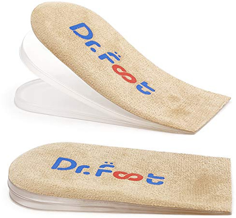 Dr Fotjusterbara ortopediska hällyftinsatser, höjdökning innersula för benlängdavvikelser, hälsporre, hälsmärta, sportskador och akillessenit (beige, 3 lager)