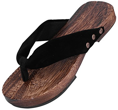 ITODA Tongs Homme Pantoufles en Bois Sandales été Sabots Plate-Forme Antidérapantes Chaussure Maison/Plage/Salle de bain Respirant Flip Flop Été Chaussons Intérieur Extérieur 42EU Noir