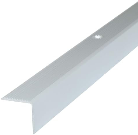 Dalsys Stair Nosing Profile Aluminum 100cm x 20mm x 20mm Floor Profile for Stair Angles for screwing Silver