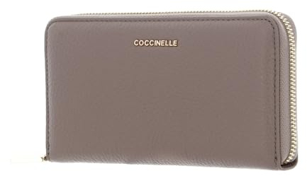 Coccinelle Metallic Soft Wallet Grained Leather Warm Taupe