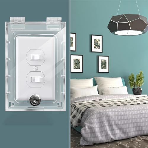 groword Switch Cover,Baby Proof Light Outlet Covers,Child Safety Switch Plate Guard,Wall Plug Box,Kids Electrical Protector Box Fits All Outlet 4.95 H X 3.35 W X 1.77 D or Smaller (1 Pack)