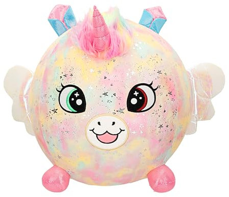 ColorBaby Biggies Riesiges Einhorn-Plüschtier, inkl. Fußpumpe, Überraschungsspielzeug, weicher Ball, Größe XXL, Tierspielzeug, Geschenk für Mädchen 3 Jahre