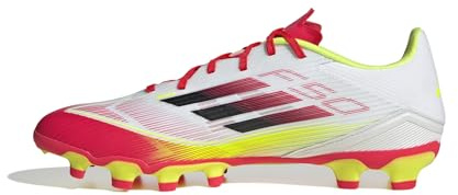 adidas Unisex F50 League Football Boots Multi Ground, FTWR White/core Black/Solar Yellow, 7 UK