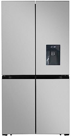 SIA SXD505IXE Freestanding 4 Door American Fridge Freezer 490L, Total No Frost, Water Dispenser, Inverter Compressor, E Rated, 2 Years Parts & Labour Guarantee